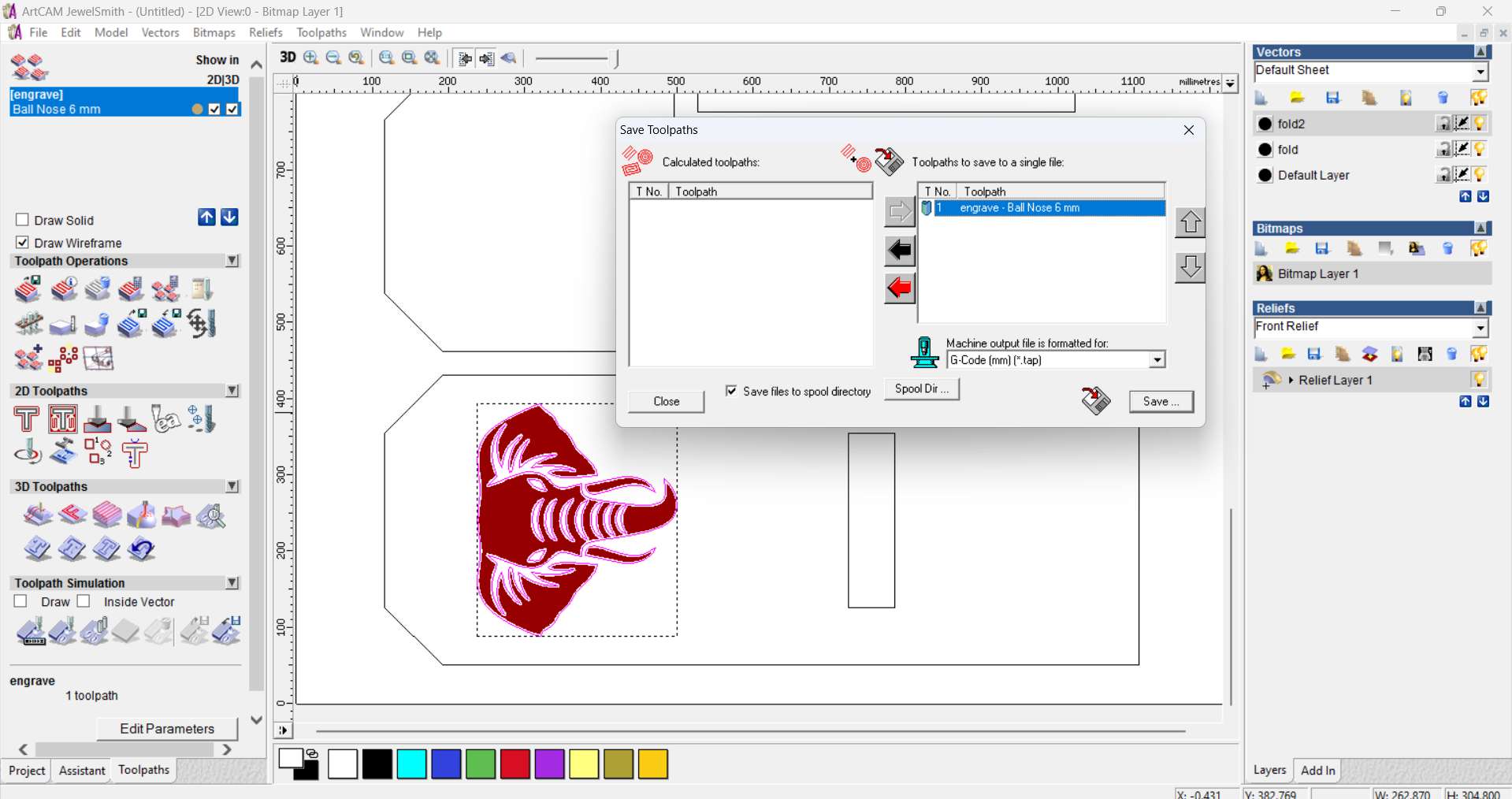 Elephant Engraving Toolpath